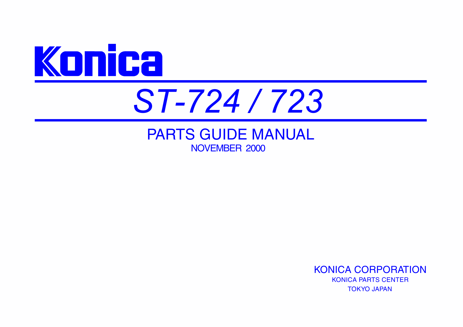 Konica-Minolta Options ST-723 724 Parts Manual-1